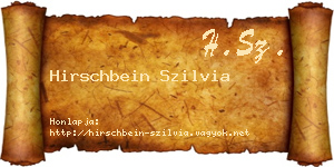 Hirschbein Szilvia névjegykártya
